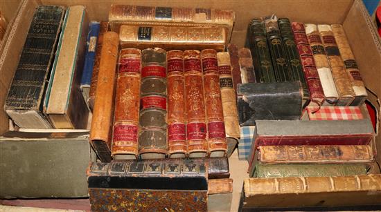 4 boxes of mostly leather bound books